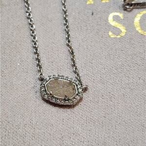 Kendra Scott white Drusy and‎ Silver Necklace